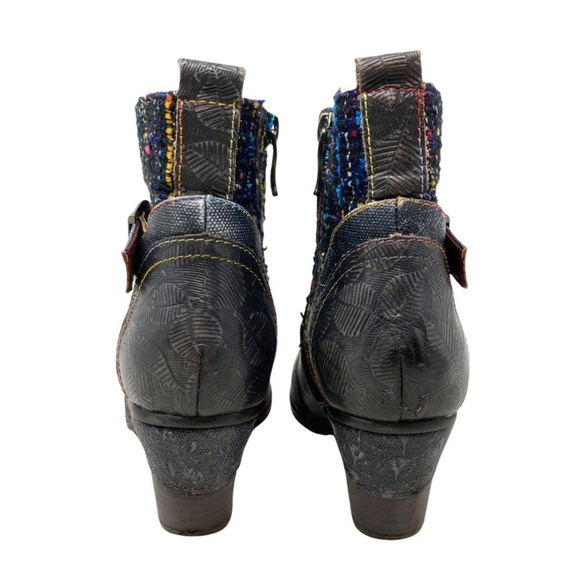 Spring Step L'Artiste Nancies Black Multi Mid Calf Boots - Size 7.5 multi color - Picture 8 of 11